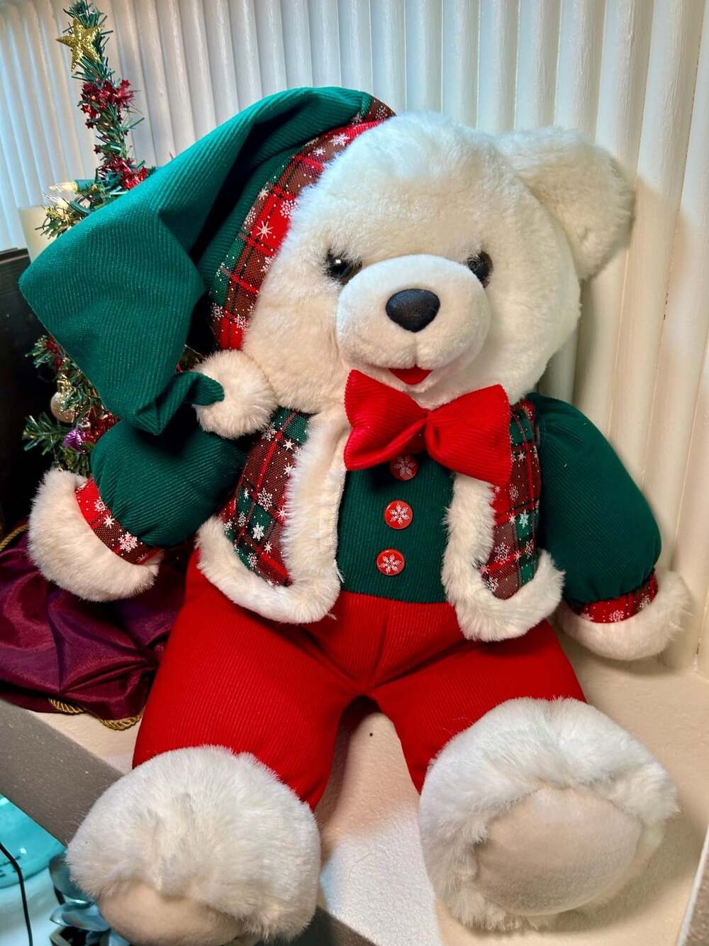Dan Dee Christmas Snowflake Teddy Bear 1994 Plush Stuffed Toy